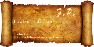 Fidler Péter névjegykártya