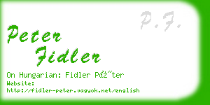 peter fidler business card